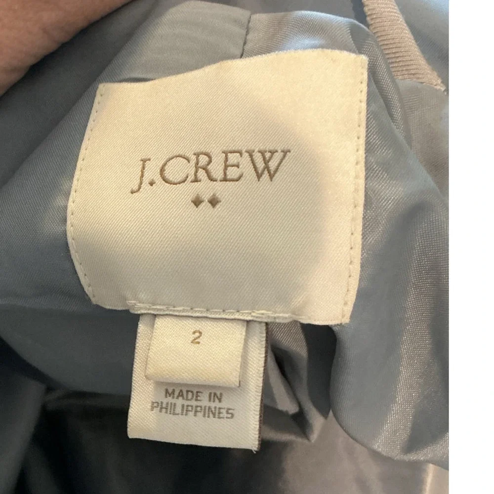 J.CREW Vail Faux Fur Parka Coat Hooded Peacoat Grey Classic Preppy Twee - Picture 5 of 11